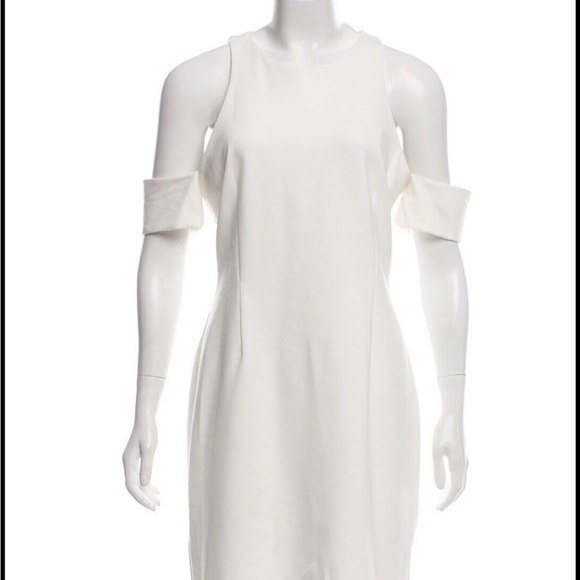 N/NICHOLAS Cream Ponte Cold Shoulder Dress, size 4 - Picture 3 of 10